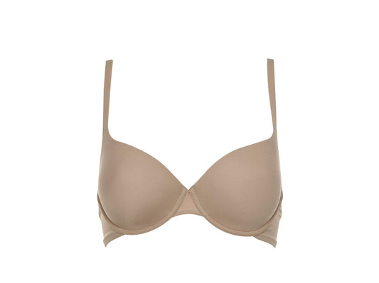 LORMAR Reggiseno Balconcino Mousse Liscio Coppa C - Realizzato in Microfibra con Ferretto e Coppa Preformata in Tessuto Strech Disponibile nei Colori Bianco, Nero e Nudo