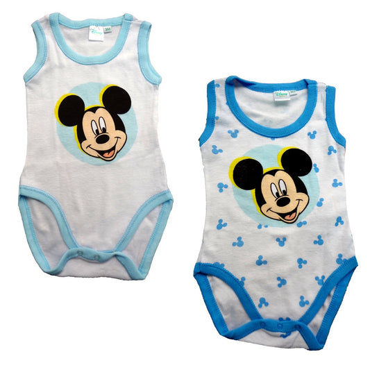 Disney 2 Body Neonato Spalla Larga in Cotone Mickey Nuova Collezione Art. WD101276 Nuvola