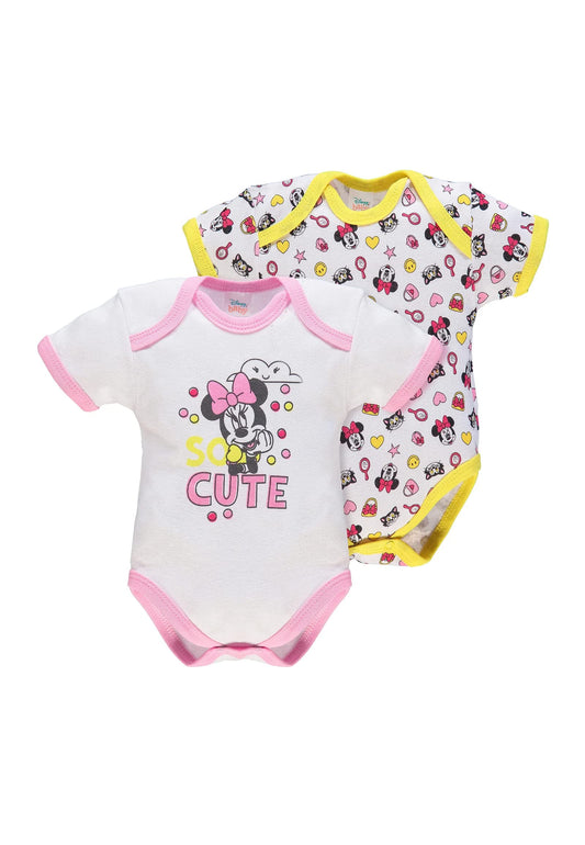 Ellepi Body Disney Mezza Manica Neonato Cotone Minnie Topolino Mesi Neonata Anni Bambino Baby Shower Regali Bambina Bimbo Bimba Intimo Neonati Bodini Maniche Maschio Femmina