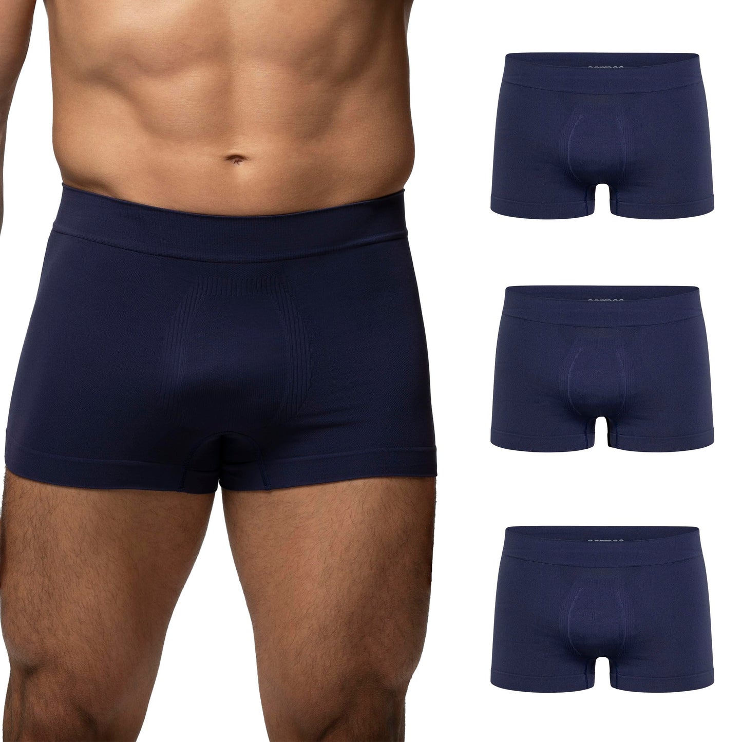 POMPEA Boxer U Seamless Mutande da Uomo (Pacco da 3)