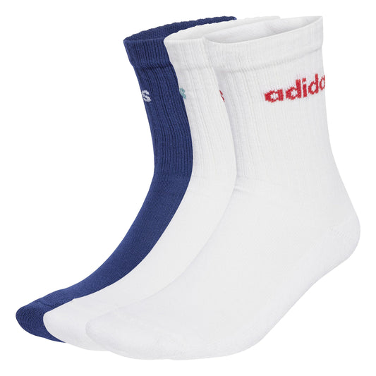 adidas Unisex - Adulto Linear Crew Cushioned Socks 3 Pairs