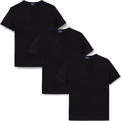 Chemise homme manches mi-longues col V en jersey de coton article 512 (lot de trois) - Navigare