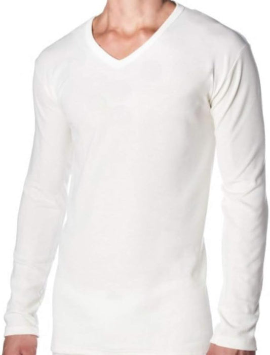Men's long-sleeved T-shirt in fleece cotton, crew neck / V-neck (3-piece pack) item OP31 / OP38 - Speedy