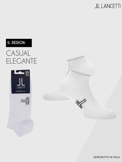 LANCETTI -6 paia di calzini corti uomo o donna, calzini in filo di cotone di Scozia – comfort e qualità