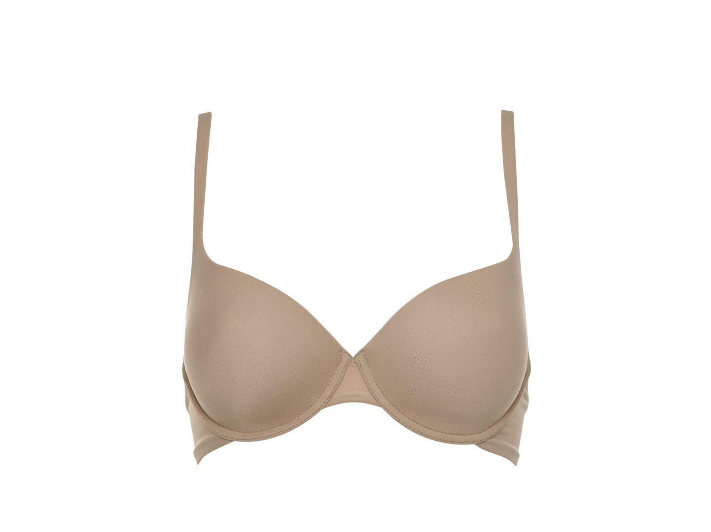 LORMAR Reggiseno Balconcino Mousse Liscio Coppa C - Realizzato in Microfibra con Ferretto e Coppa Preformata in Tessuto Strech Disponibile nei Colori Bianco, Nero e Nudo