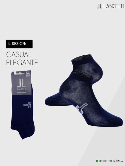 LANCETTI -6 paia di calzini corti uomo o donna, calzini in filo di cotone di Scozia – comfort e qualità