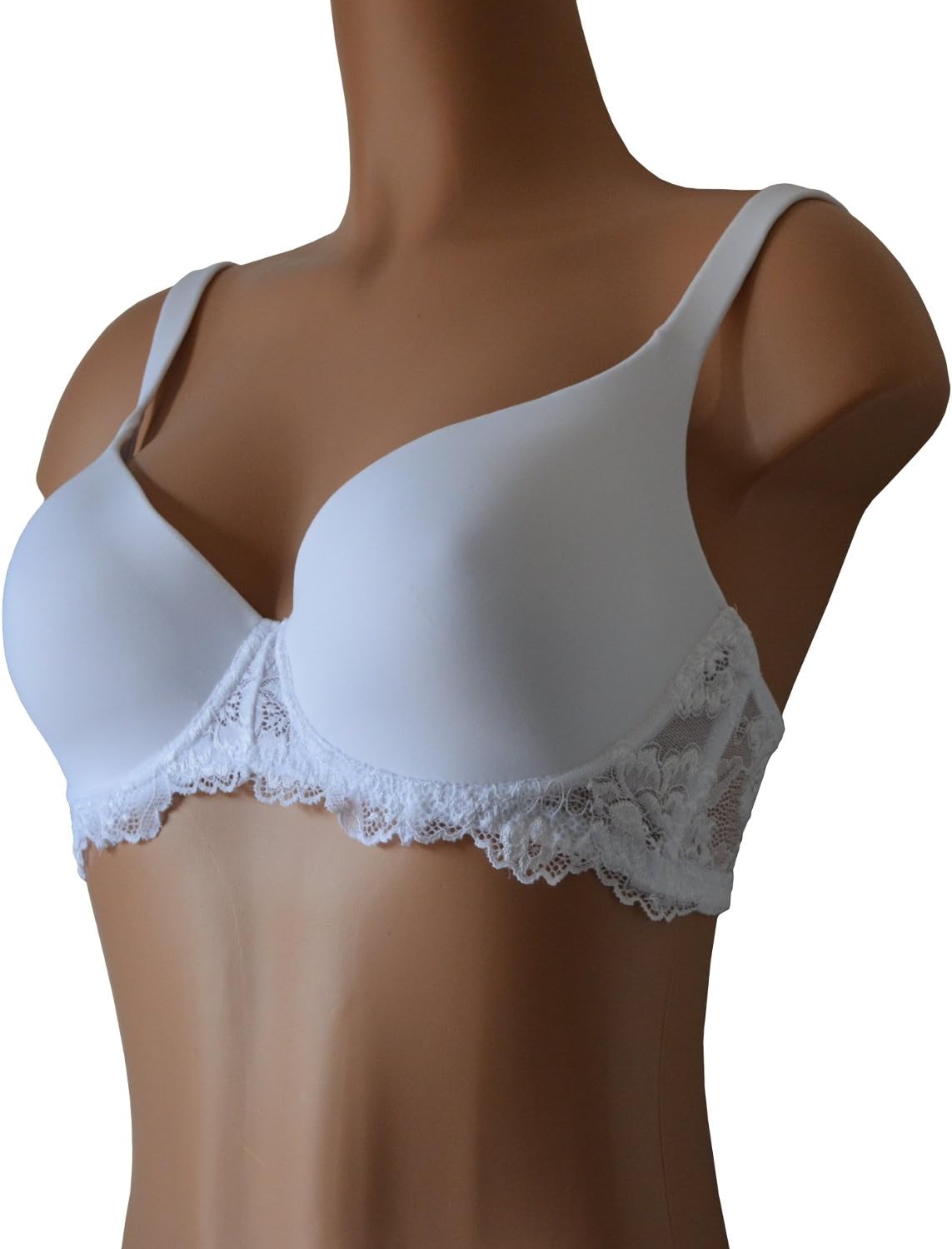 LORMAR 1 Pezzo Reggiseno Mousse Pizzo in Microfibra e Pizzo con Ferretto - Coppa B - C