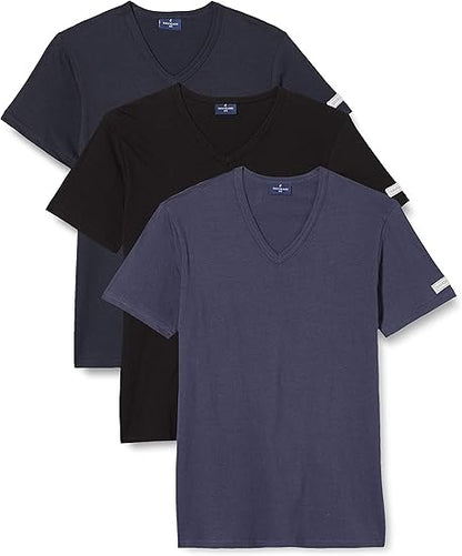 Chemise homme manches mi-longues col V en jersey de coton article 512 (lot de trois) - Navigare