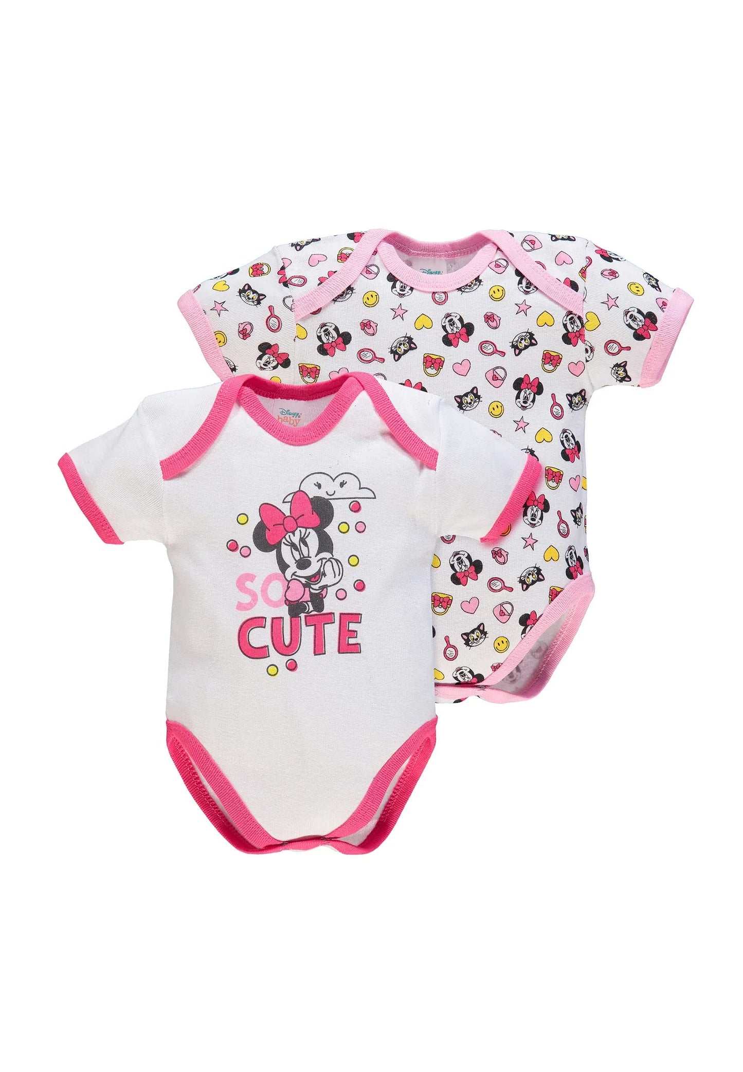 Ellepi Body Disney Mezza Manica Neonato Cotone Minnie Topolino Mesi Neonata Anni Bambino Baby Shower Regali Bambina Bimbo Bimba Intimo Neonati Bodini Maniche Maschio Femmina
