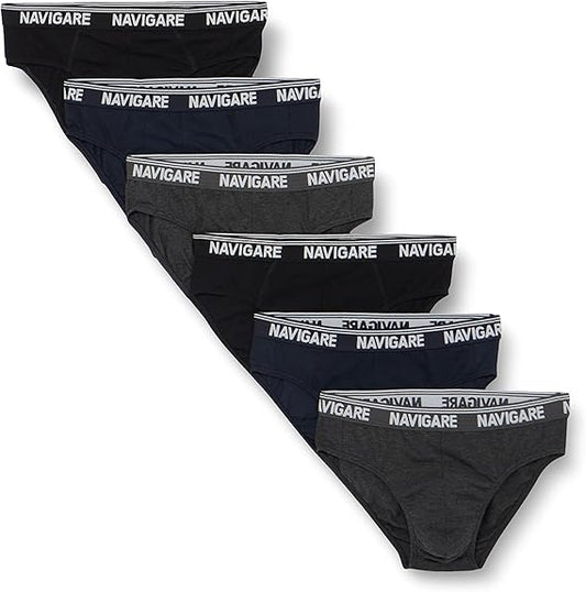 Six-piece men's briefs with external elastic article 574E - Navigare