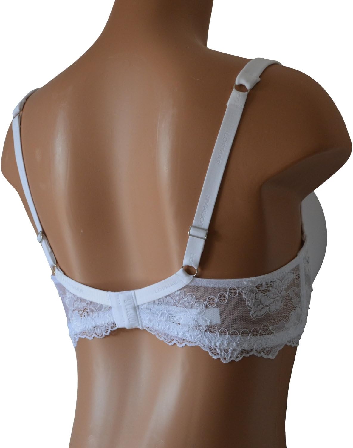 LORMAR 1 Pezzo Reggiseno Mousse Pizzo in Microfibra e Pizzo con Ferretto - Coppa B - C