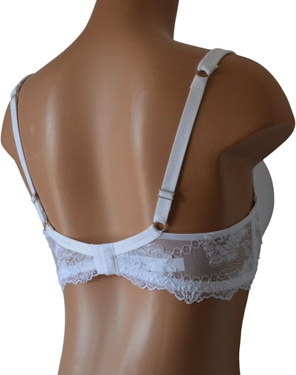 LORMAR 1 Pezzo Reggiseno Mousse Pizzo in Microfibra e Pizzo con Ferretto - Coppa B - C