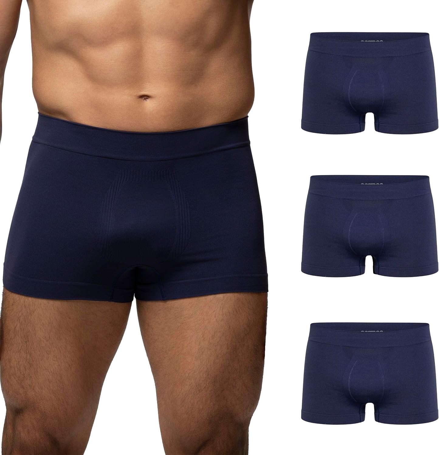 POMPEA Boxer U Seamless Mutande da Uomo (Pacco da 3)