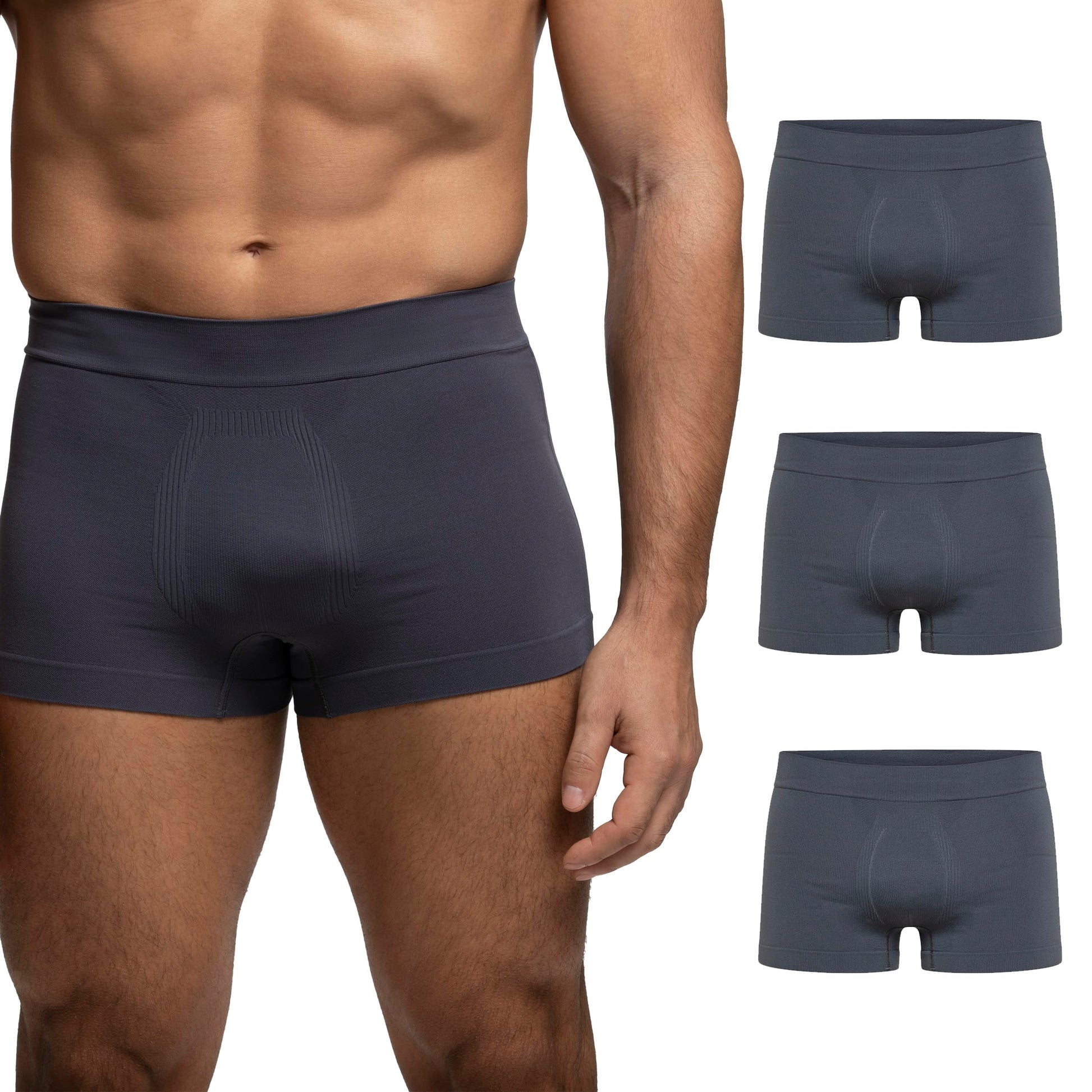 POMPEA Boxer U Seamless Mutande da Uomo (Pacco da 3)