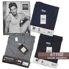 Maillot de corps homme en coton peigné (pack de 3 pièces) article ET1102 - Enrico Coveri