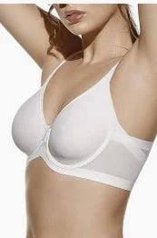 High-banded unpadded cross tulle bra (one piece pack) item Frida - Selene